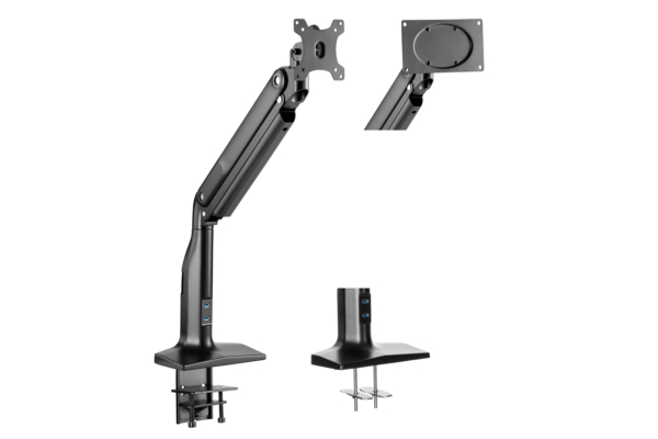 მონიტორის საკიდი 2E Single Monitor Select Spring Assisted Aluminum Monitor Arm with USB