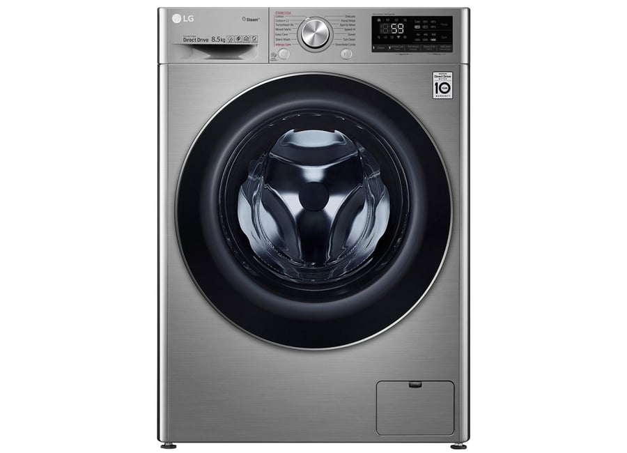 სარეცხი მანქანა LG F2V7GW9T.ASSPTSK- 8.5 KG, 1200 RPM, 85X47,5X60, INVERTER, ARTIFICIAL INT,STEAM, TurboWASH,Silver