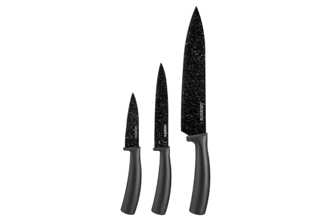 დანების ნაკრები Ardesto Black Mars Knives Set 3 pcs, black, stainless steel, plastic