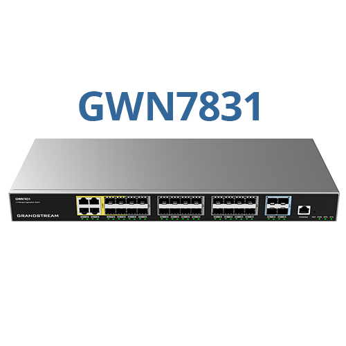 სვიჩ Grandstream GWN7831 Layer 3 Managed Network Switch 24x SFP 4x SFP+ 4x GbE combo optional redundant PSU