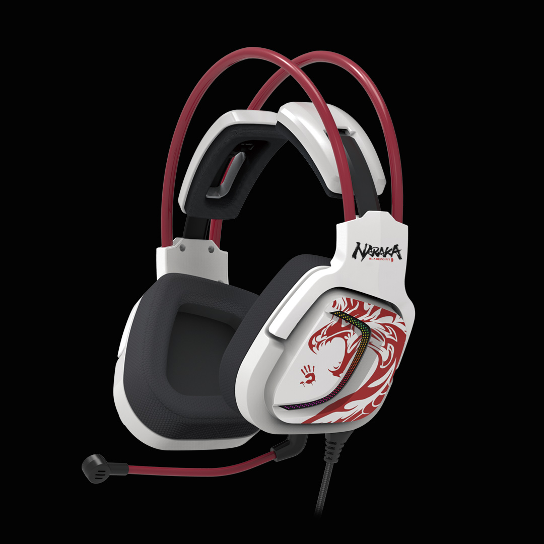 ყურსასმენი Bloody G575 7.1 Virtual Surround Sound RGB USB Gaming Headphone (Naraka) | Headset Speaker Unit: 50mm HD Driver | Frequency Response: 20 Hz - 20 KHz | Sensitivity: 105 dB
Impedance: 16 ohm | Microphone Frequency Response: 100 Hz-10 KHz | Sensitivity : - 44 dB | Cables 2.0 m USB Braided Cable