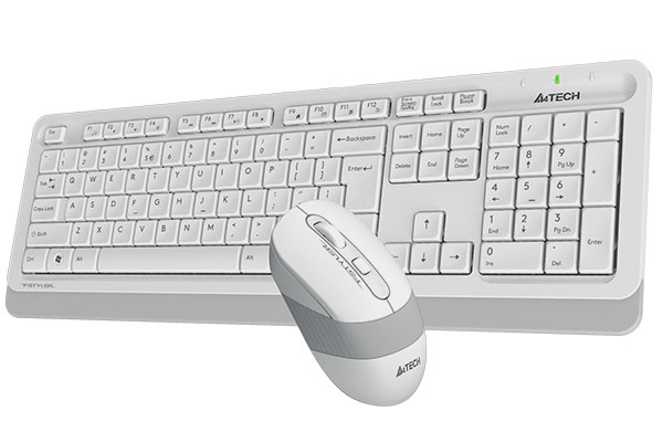 კლავიატურა და მაუსი A4tech FG1010S Fstyler Wireless Combo Set (FGK10+FG10S) Mouse Silent click, USB (White) (US+Russian)