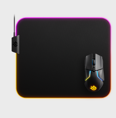 მაუსის პადი SteelSeries Mouse Pad QcK Prism Cloth RGB M (320 x 270 x 4 mm), black 63825_SS