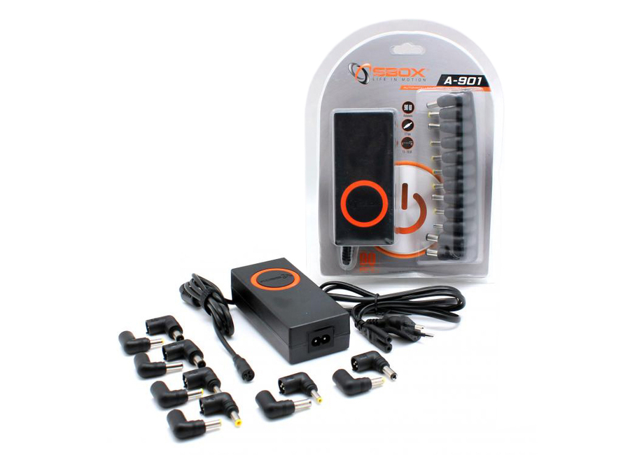 ნოუთბუქის სატენი SBOX UNIVESAL ADAPTER FOR NOTEBOOK A-901 / 90W
