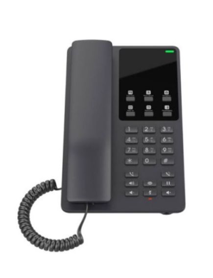 IP ტელეფონი Grandstream GHP621 | Black Compact Hotel IP Phones | 2 lines | 2 SIP accounts | One 10/100 Mbsps Ethernet ports | PoE | w/o power adapter