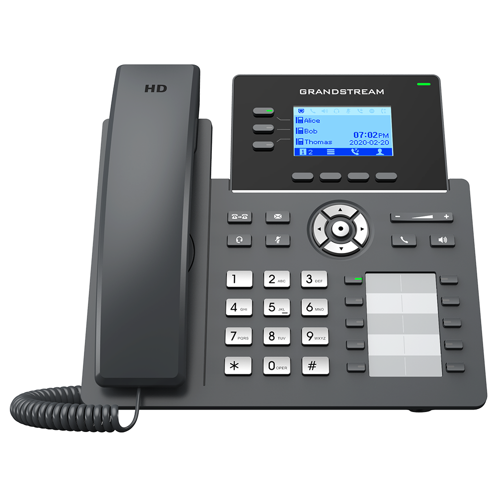IP ტელეფონი Grandstream GRP2604 Carrier-Grade IP Phones 3 lines 6 SIP accounts 10 BLF keys Dual 10/100/1000 Mbps Ethernet ports HD audio (With PSU)