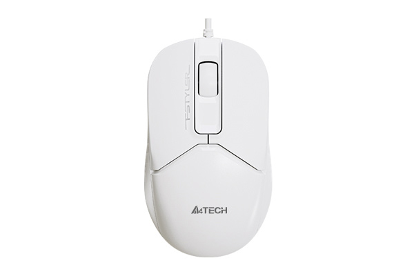 მაუსი A4tech FM12S Fstyler Wired Mouse with Silent Click, USB (White) | Buttons No.: 3 | 1200 DPI | Symmetric | 150 cm