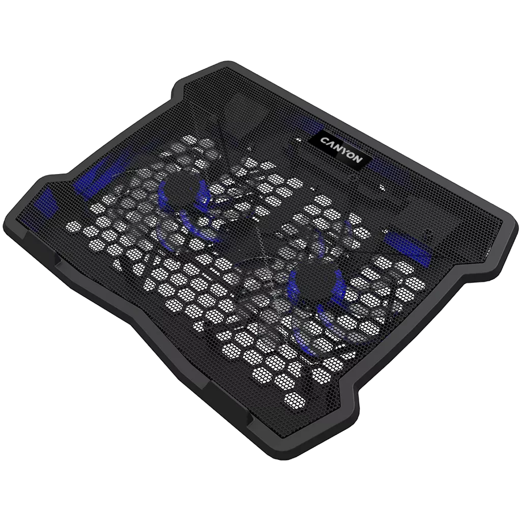 ნოუთბუქის ქულერი CANYON cooler NS03 2Fan 2USB LED Black CNE-HNS03