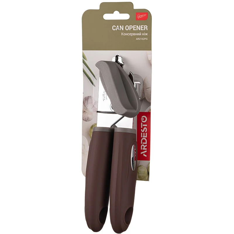კონსერვის სახსნელი Ardesto Can opener Gemini, 19.9cm, stainless steel, plastic, gray-brown
