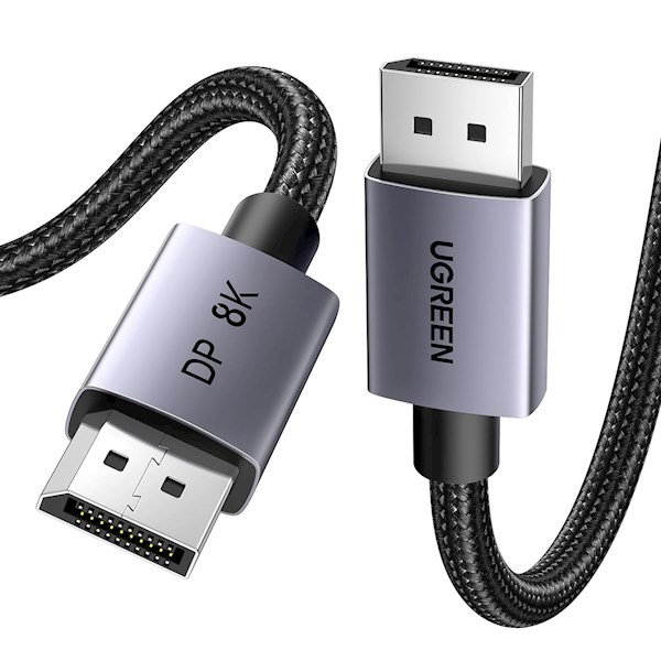 ვიდეო კაბელი UGREEN 25905, 8K DisplayPort To DisplayPort DP To DP Cable, 2M, Black/Gray (8k@60Hz 2K@240Hz )