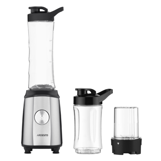 ბლენდერი Ardesto Blender for smoothies BG-F350, 350W, 2in1, bottle-600ml, bottle-300ml, coffee grinder, black+silver