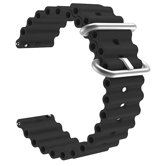 სმარტ საათის სამაჯური Smart Watch Band/ For Samsung Galaxy Watch 5 / Watch 5 Pro 20mm Universal Silicone Watch Strap Solid Color Adjustable Wrist Band - Black