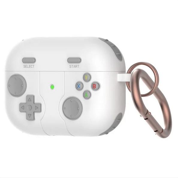 ყურსასმენის ქეისი Mobile Accessory Other/ For Apple AirPods 3 Game Controller Design Earbuds Case Soft Silicone Full Body Protective Cover with Keychain - Grey