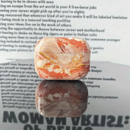 ყურსასმენის ქეისი Mobile Accessory Other/ For Apple AirPods Pro (Gen 2) (USB-C) / Pro 2 Anti-drop Hard PC Earbud Case Marble Pattern Bluetooth Earphone Protective Cover -Orange