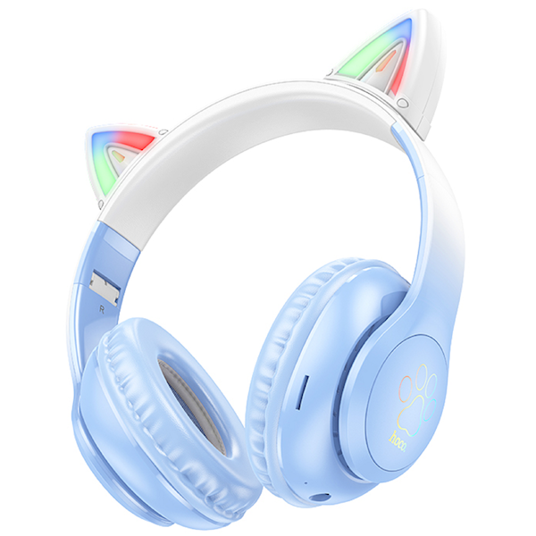 ყურსასმენი Wireless Headphone/ Hoco/ Hoco W42 Cat ears BT headphones crystal blue