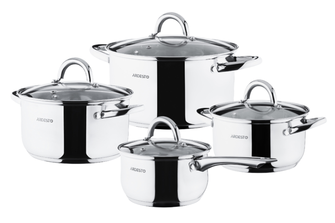 ჭურჭლის ნაკრები Set Ardesto Gemini Gourmet, 8 pcs, stainless steel