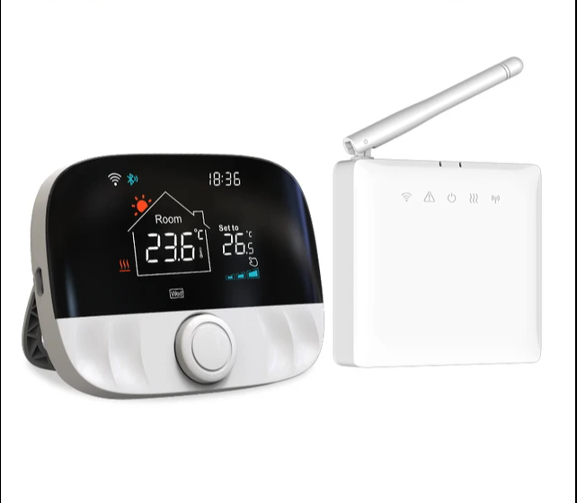 Moes WRHT-T9-GAC-EN უკაბელო უნივერსალური თერმოსტატი გაზის ქვაბისთვის