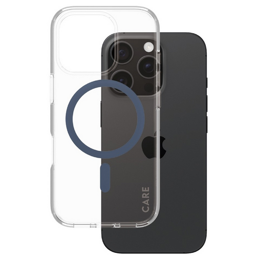 მობილურის ქეისი CARE by PanzerGlass iPhone 16 Pro Flagship Case Transparent Urban Combat w. Blue MagSafe (5715685004322)