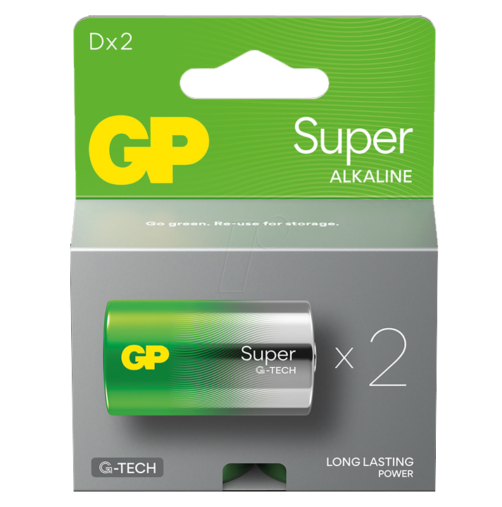 შეკვრა ელემენტების 2-ცალიანი GPPCA13AS130 13A21-SB2 bat. Super ALKALINE (D) GP 4891199220142