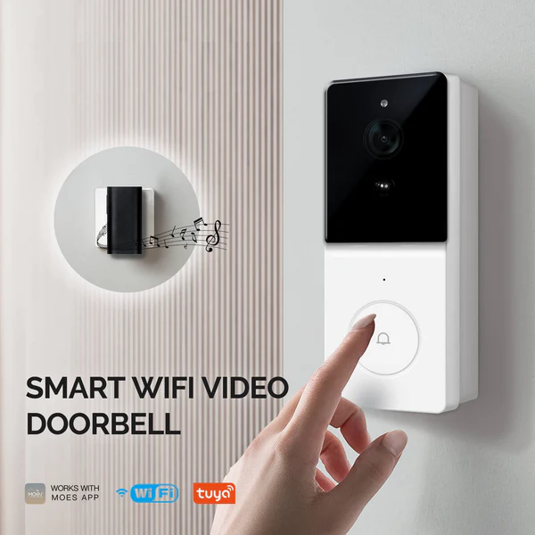 კარების ჭკვიანი ზარი MOES Tuya Smart WiFi Video Doorbell Camera 2-way Audio Intercom Outdoor Wireless Door Bell Night Vision (WDB-TY-B20-EU-MS)