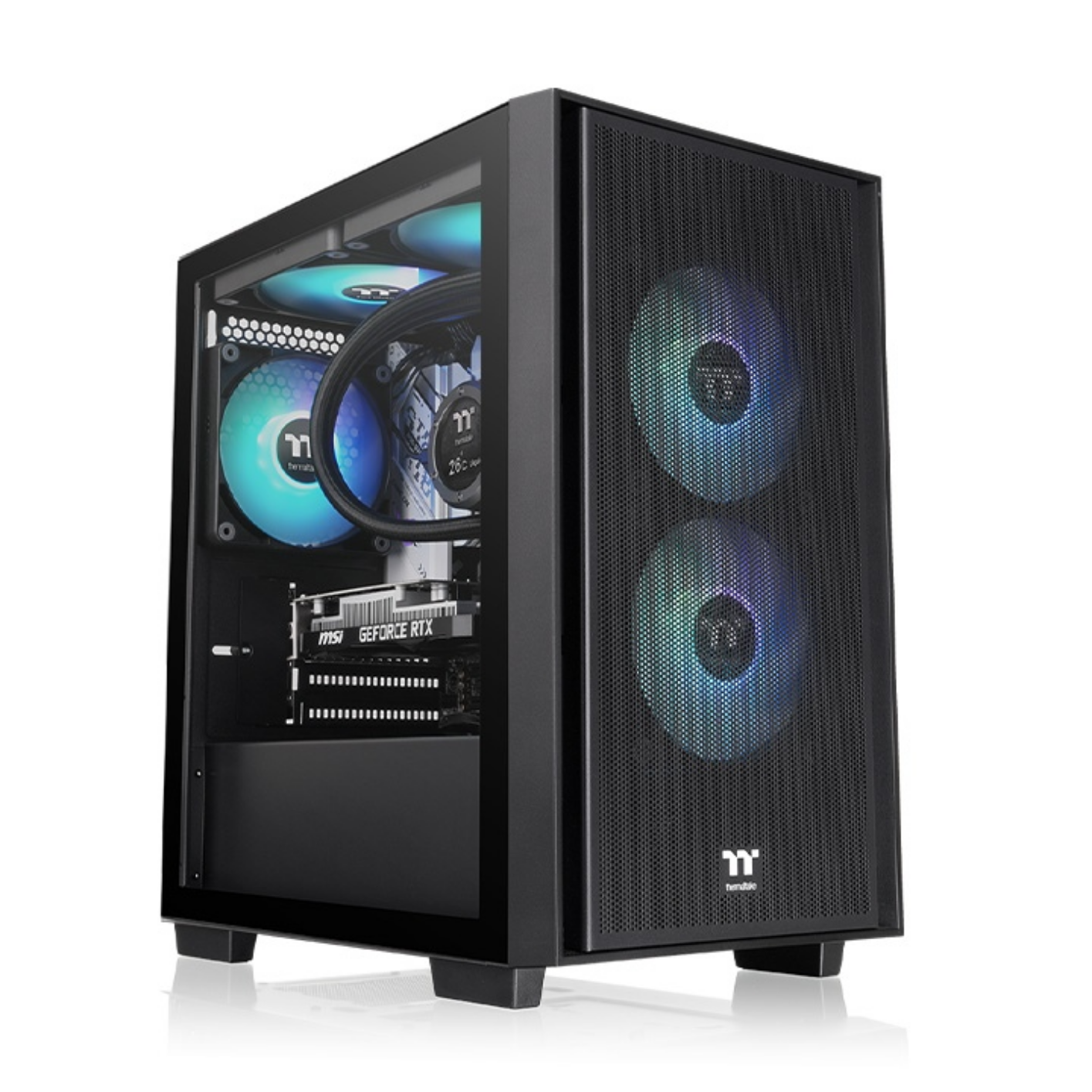 კომპიუტერის ქეისი Thermaltake,Versa H16 TG ARGB Micro Tower Chassis, Black, Tempered Glass, 120mm ARGB Lite Fan*3/CA-1Y8-00S1WN-02