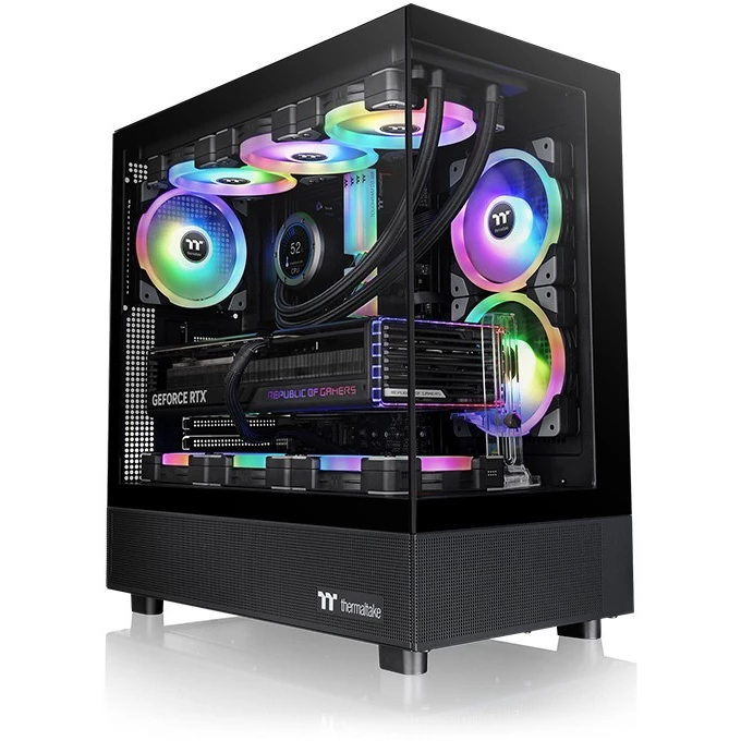 კომპიუტერის ქეისი Thermaltake View 270 TG ARGB Black (CA-1Y7-00M1WN-00) the case of Midi-Tower, support boards E-ATX, ATX, mATX, Mini-ITX, without BP, with window, graphics card length up to 420 mm, height of the culper up to 180 mm, illumination, 2xUSB 3.0, USB Type-C