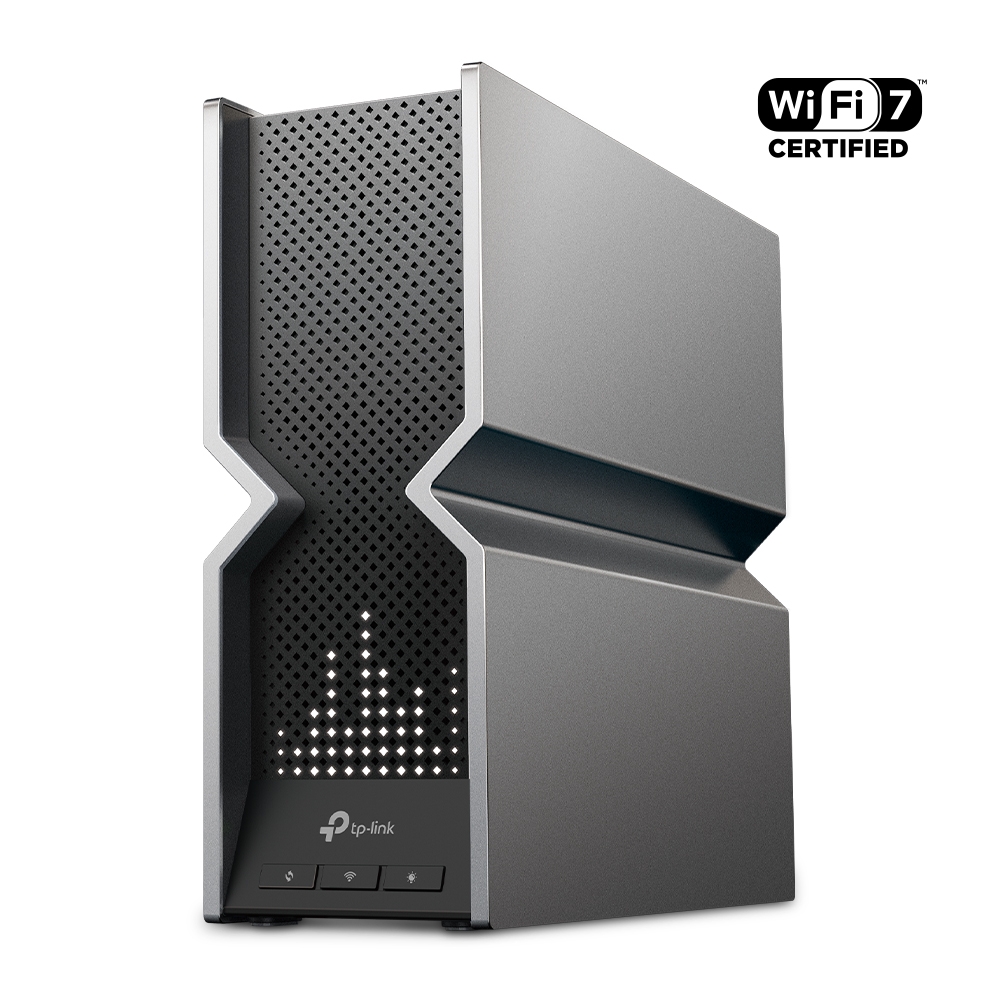 WiFi როუტერი TP-link Archer BE800 | BE19000 Tri-Band Wi-Fi 7 Router | 4 Bedroom Houses | 8× Optimally Positioned Antennas | • 6 GHz: 11520 Mbps (802.11be) • 5 GHz: 5760 Mbps (802.11be) • 2.4 GHz: 1376 Mbps (802.11be) | VPN Server | • 1× 10 Gbps WAN/LAN • 1× 10 Gbps SFP+/RJ45 Combo WAN/LAN • 4× 2.5 Gbps LAN | 1× USB 3.0 | 96 × 302 × 262.5 mm