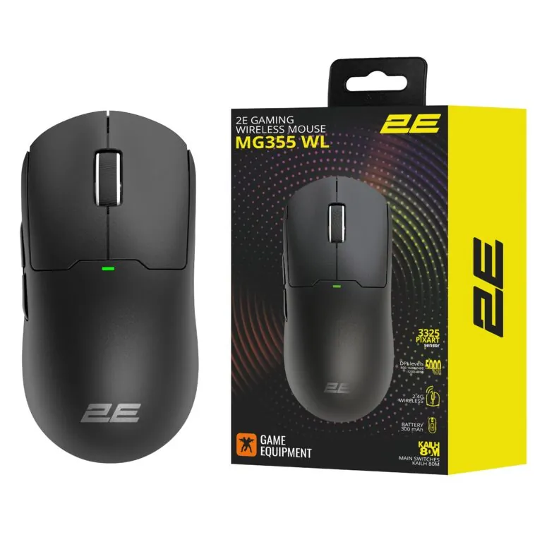 Gaming მაუსი 2E Gaming Mouse MG355 WL Black (2E-MG355UBK-WL) | RGB, USB-A/WL, Battery 300 mAh | black
