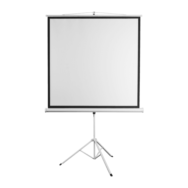 პროექტორის ეკრანი SBOX PSMT-135-2 | 240x240cm - Tripod | Screen size: 135''/240x240 cm, Screen material: Matte white cloth, Screen format: 16:9, 4:3, 1:1, Canvas thickness (mm): 0.4 +/-2%, Black bezel: Top - 6 cm, Bottom - 4 cm, Side - 4 cm, Viewing angle: 160°, Remote control: No, Installation: Tripod / floor, Case dimensions (cm): 255, Case shape: Octagon, Case material: Steel