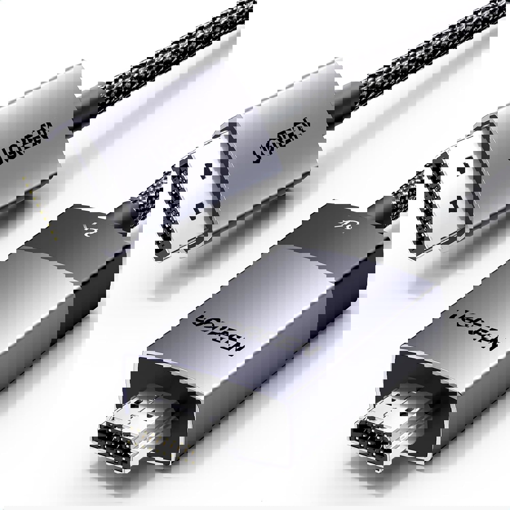 ვიდეო კაბელი UGREEN DP115 (80397), 8K, DisplayPort to HDMI, 2m, Grey