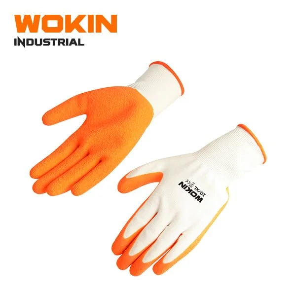 სამუშაო ხელთათმანი Wokin 451710, XL, Latex Working Gloves (Industrial), White/Orange