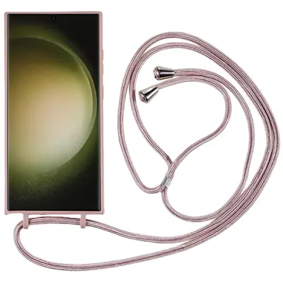 მობილურის ქეისი For Samsung Galaxy S25 Ultra Case Compatible with MagSafe Liquid Silicone Phone Cover with Lanyard - Black