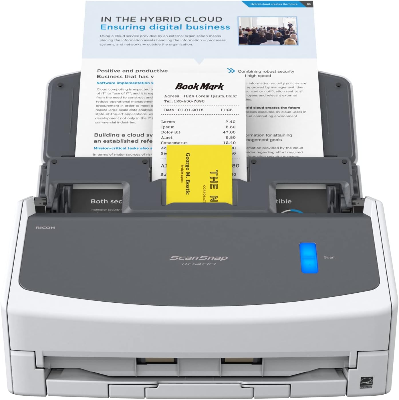 სკანერი RICOH ScanSnap iX1400 Document Scanner 40 ppm | 80 ipm | 600 dpi | ADF 50 sheets | USB 3.2