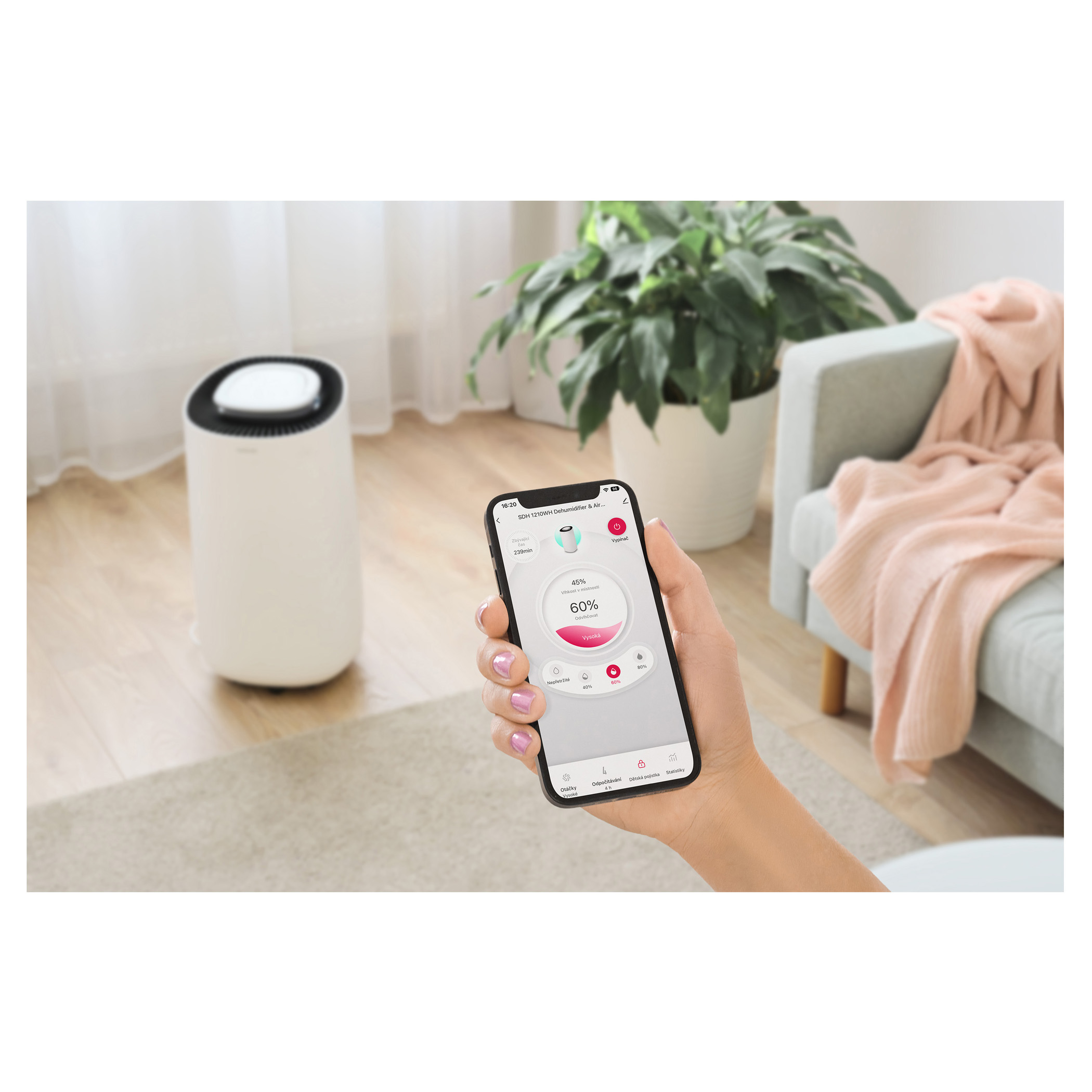 ჰაერის გამშრობი და გამწმენდი Sencor SDH 1210WH Dehumidifier & Air Purifier | 2 Functions | Dehumidifying capacity up to 12 l/day | Coverage Area 18-30 m2 | Timer: 2 / 4 / 8 hours