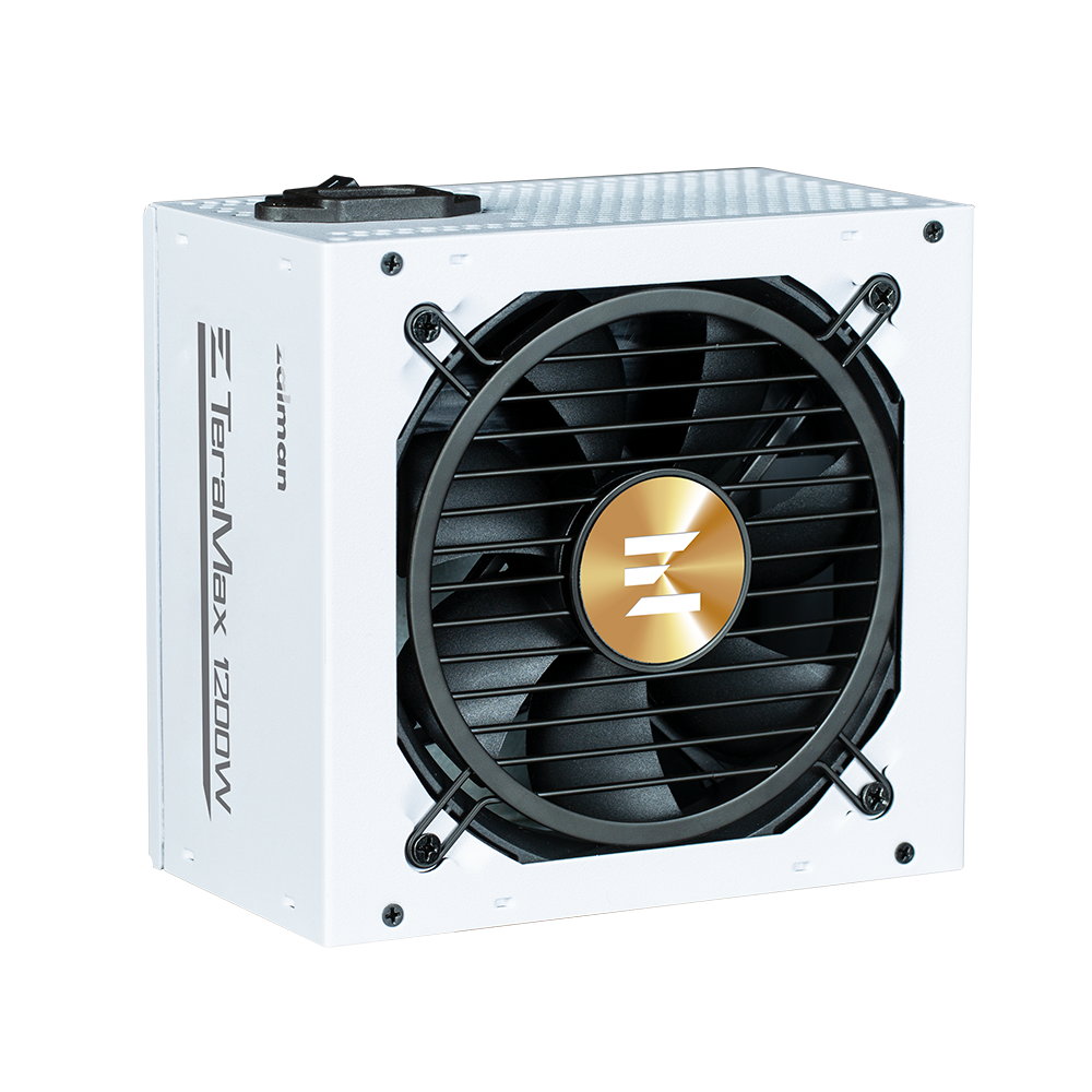 კვების ბლოკი Zalman PSU Teramax 2 (1200W), >90%, 80+ Gold, 120mm, 1xMB 28pin (18+10), 2xCPU 8pin(4+4), 3xMolex, 12xSATA, 4xPCIe 8pin(6+2), 1x12VHPWR, Fully Modular ZM1200-TMX2