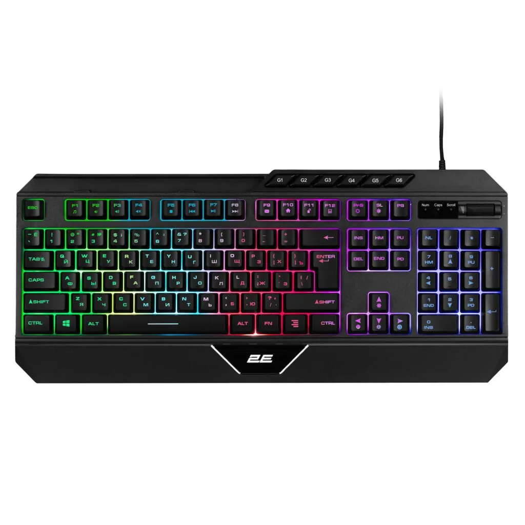 სადენიანი კლავიატურა 2E Gaming Keyboard KG315 (2E-KG315UBK_AK) | 110key, USB-A, EN/RU, RGB, black
