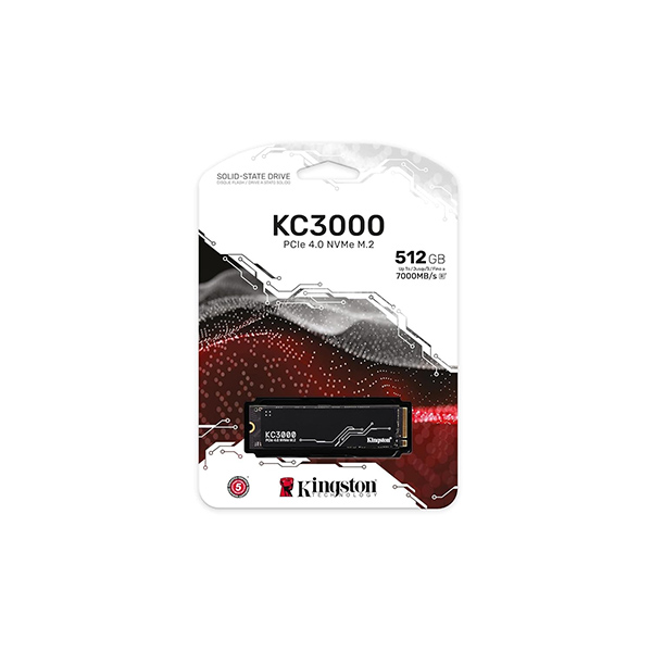 SSD დისკი 512Gb Kingston KC3000 (SKC3000S/512G) internal SSD, M.2, 512 GB, PCI-E 4.0 x4, NVMe, read: 7000 MB/sec, write: 3900MB/sec, TLC