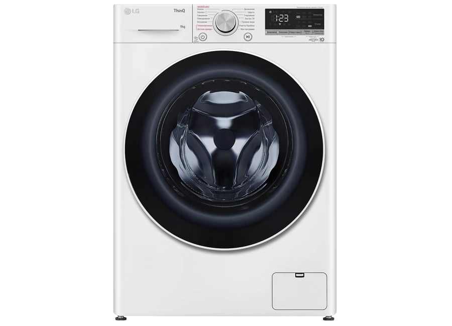 სარეცხი მანქანა LG (F4V5VYL0W.ABWPMER) ThinQ, 9Kg, 1400Rpm, 74Db, Washing Machine, White