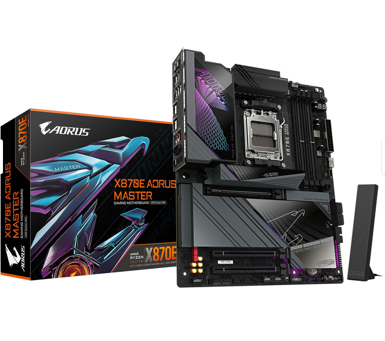 დედადაფა GIGABYTE X870E AORUS Master AMD AM5 LGA 1718 Motherboard, ATX, DDR5, 4X M.2, PCIe 5.0, USB4, WIFI7, 5GbE LAN, EZ-Latch, Type-c port, 2-Year Warranty