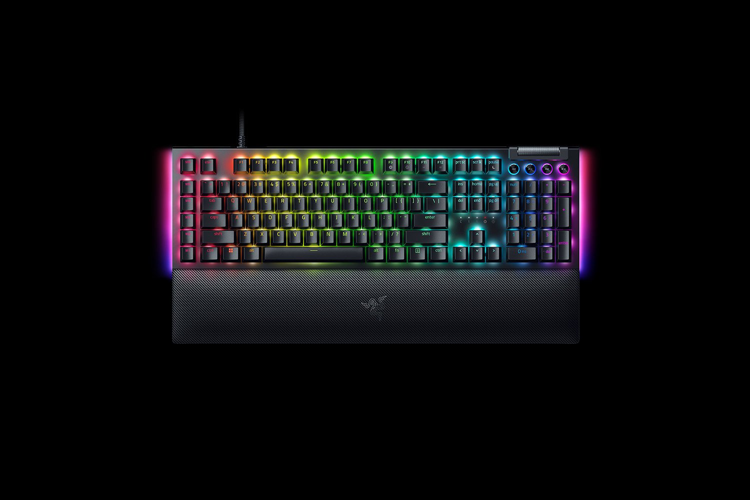 მექანიკური კლავიატურა Razer Keyboard mechanical BlackWidow V4, 114key, Green Switch, USB-A, EN, RGB, black (RZ03-04690100-R3M1)