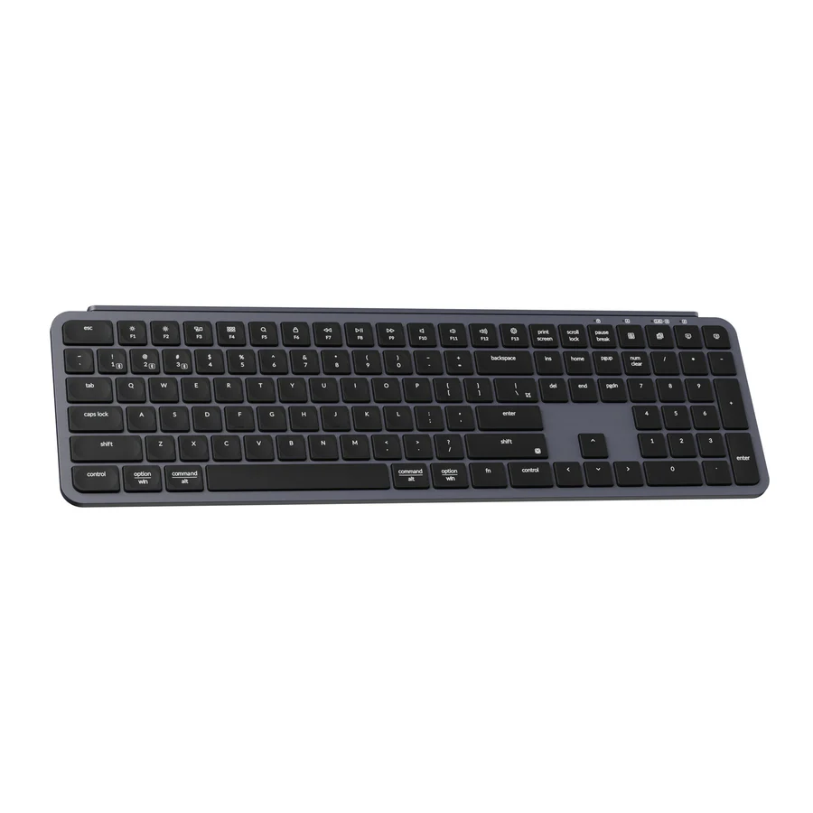 უსადენო კლავიატურა Keyboard Keychron B6 Pro, USB/WL/BT, space gray (B6P-K1) | Number of Keys: 109 (100%) Number of Multimedia Keys: 17 Body Material: ABS Keycap Material: ABS Layout: ANSI Polling Rate 1000 Hz (2.4 GHz & Wired) / 90 Hz (Bluetooth) Backlight: Non-Backlit | Battery: 800 mAh (7.4Wh) rechargeable li-polymer battery (Nominal Charge Current: 3.7V) Wireless Working Time: Up to 8 months (Lab test result may vary by actual use) Charging Time: Around 2.5 hours Connection: 2.4 GHz / BT / Type-C Wired Bluetooth version: 5.2 Bluetooth Device Name: Keychron B6 Pro Compatible System: macOS / Windows / Linux | Dimension: 429 x 130 mm (16.89 x 5.11") Weight: 623 g / 1.37 lbs Height (front): 5.2 mm (0.2") Height (rear): 14.5 mm (0.57") Typing Angle: 3.2º
