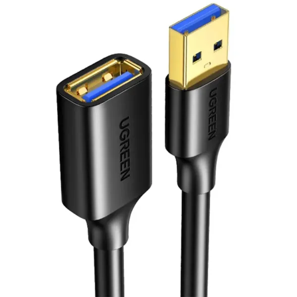 USB დამაგრძელებელი UGREEN US129 (90722), USB 3.0 Male to USB Female, Extension Male Cable, 5m, Black