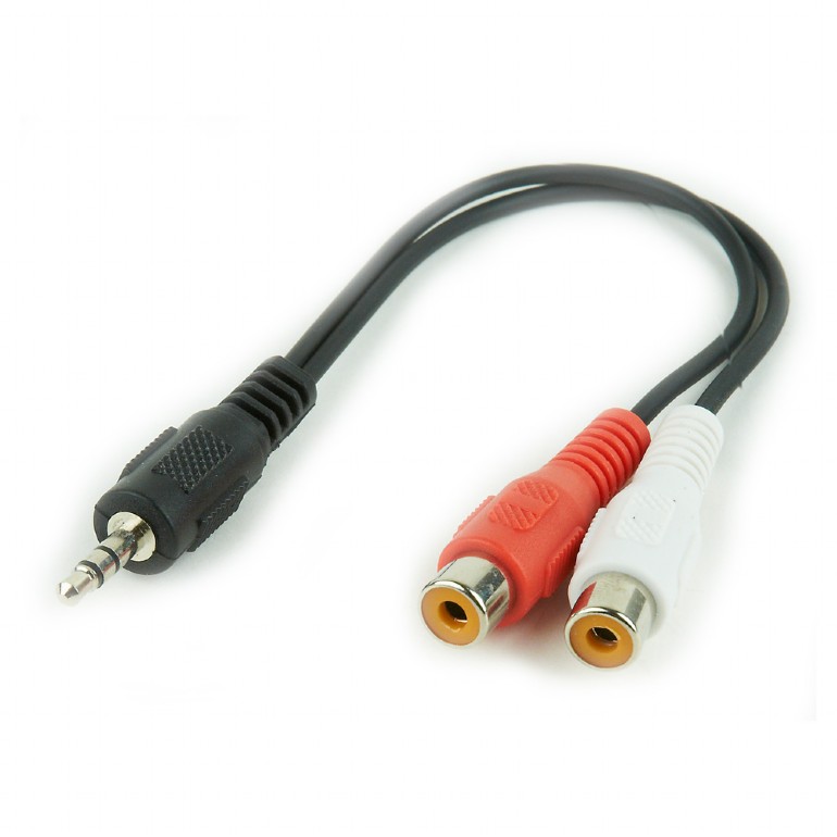 აუდიო კაბელი Gembird 3.5 mm plug to 2 x RCA sockets stereo audio cable, 0,2 m (CCA-406)
