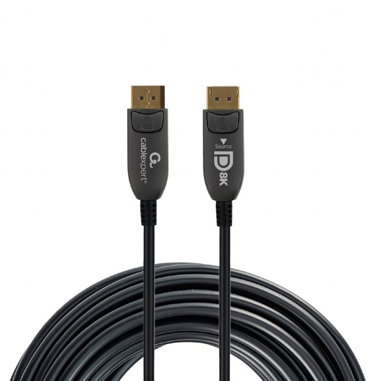 DP კაბელი Gembird Active Optical (AOC) 8K DisplayPort cable "AOC Premium Series", 30 m (CC-DP8K-AOC-30M) | v.1.4, 8K @ 60 Hz or 4K @ 120 Hz