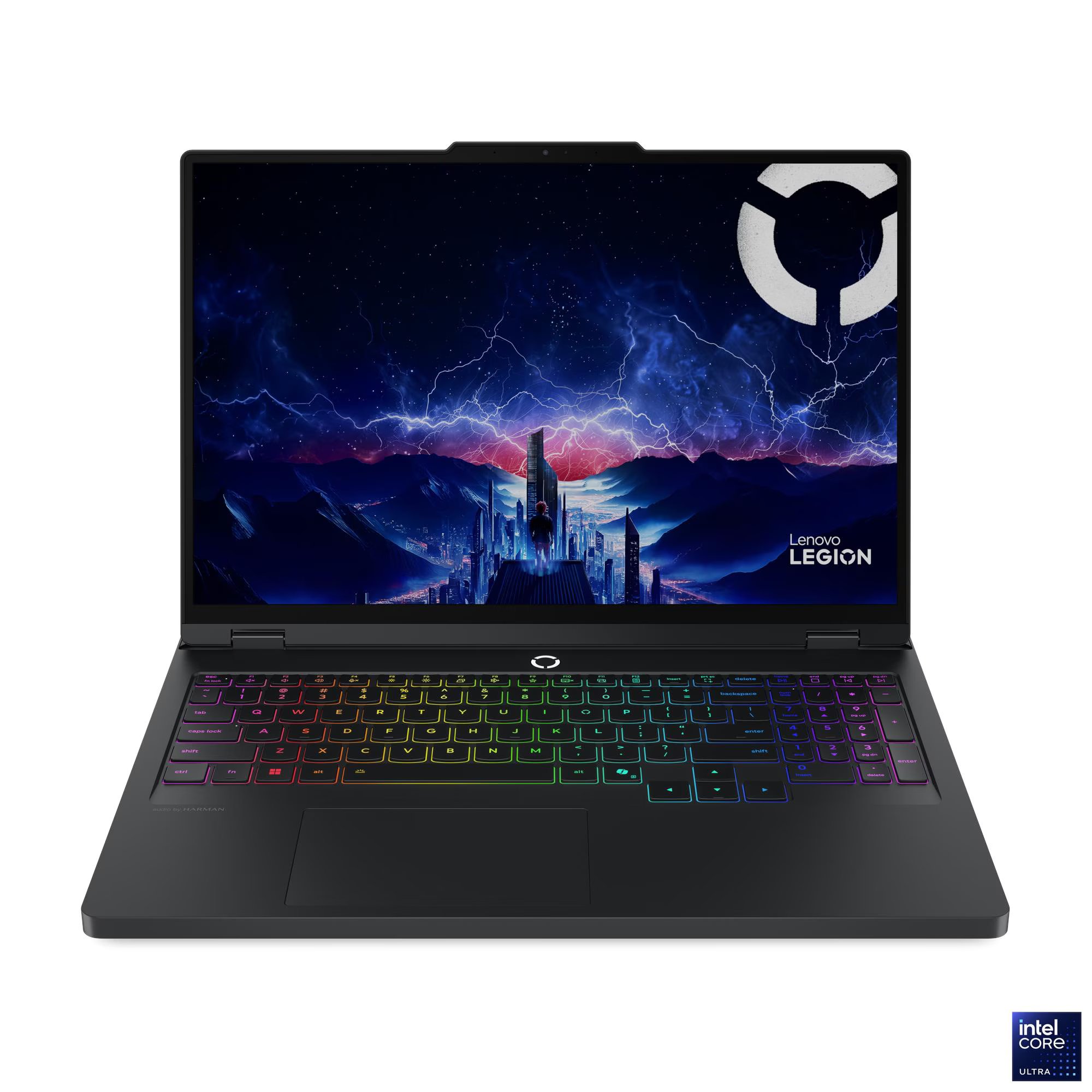 Gaming ნოუთბუქი Lenovo Legion Pro 5 16IAX10 (83F3000WRK) | 16" WQXGA (2560x1600) OLED 500nits Glossy, 165Hz, Dolby Vision®, G-SYNC® | Ultra 7 255HX , 32GB SO-DIMM DDR5-5600, 1TB SSD M.2 2280 PCIe 4.0x4 NVMe | GeForce RTX 5060 8GB GDDR7 | 100/1000M (RJ-45), Wi-Fi® 7, 802.11be 2x2 + BT5.4 | 3x USB-A , 1x USB-C® PD 65-100W and DisplayPort™ 2.1 , 1x USB-C® (Thunderbolt™ 4 , 1x HDMI® 2.1 | 2W x2, 5.0MP , 245W Slim Tip (3-pin) | 24-Zone RGB Backlit, Russian | 2.43 kg , Eclipse Black