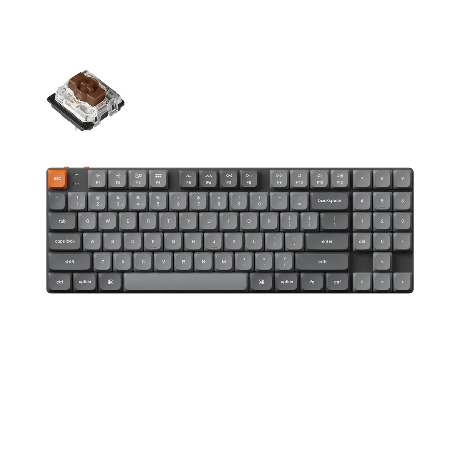 უსადენო მექანიკური კლავიატურა Mechanical keyboard Keychron K13 MAX 90Key, K pro Brown, WL/BT/USB-A, QMK, EN, RGB (K13M-B3)