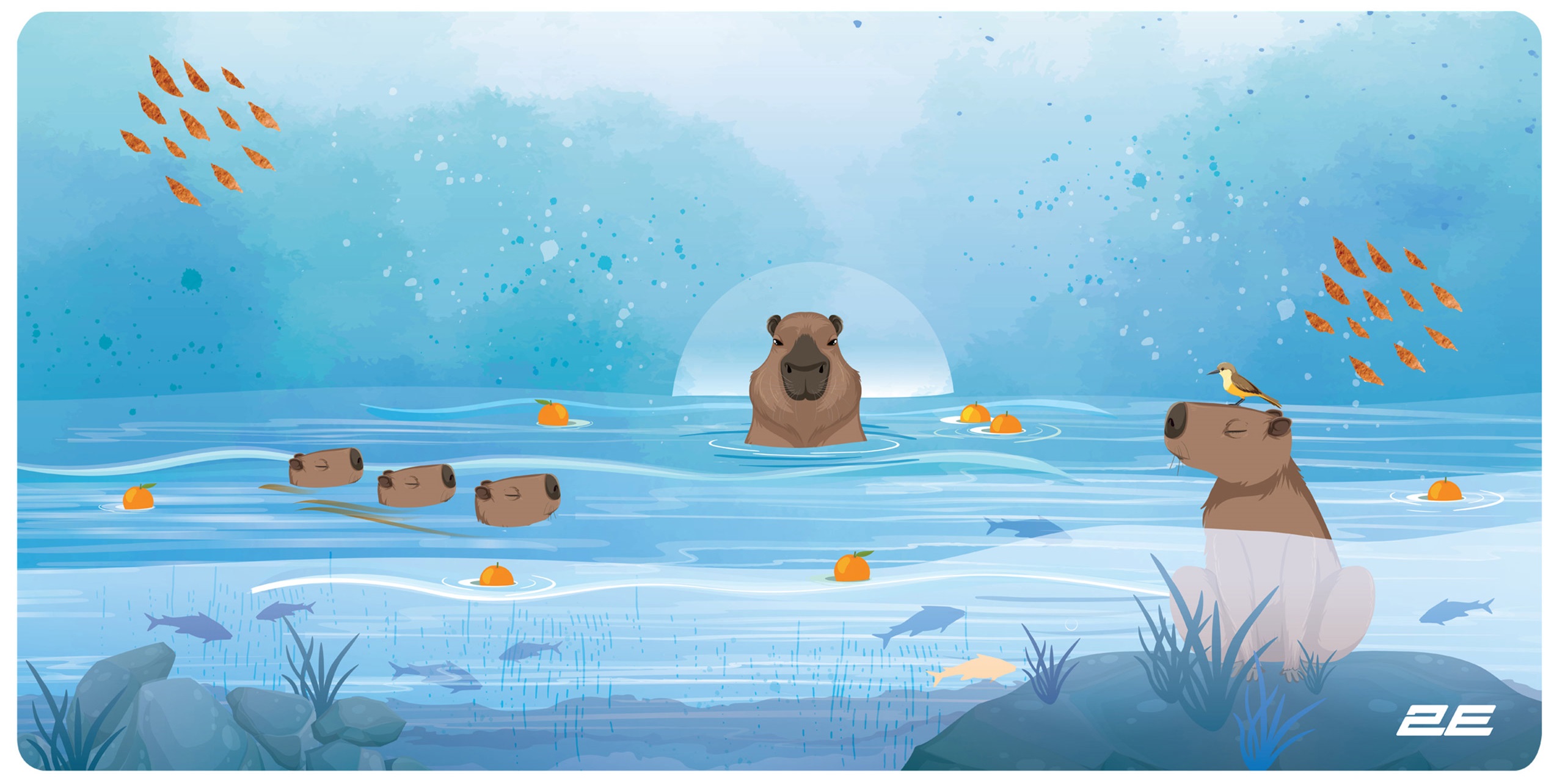 მაუსის დასადები 2E Mouse Pad CAPYBARRA, L(800x400x2mm), blue (2E-PAD-L-CAPY-BLUE)