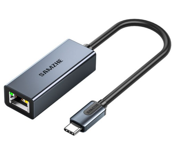 ქსელის ადაპტერი Type-C to LAN (RJ45) SAMZHE (HWK01) | Network port speed 1 Gbps | Driver-free plug and playAluminum alloy housing | Chip solution:RTL8153