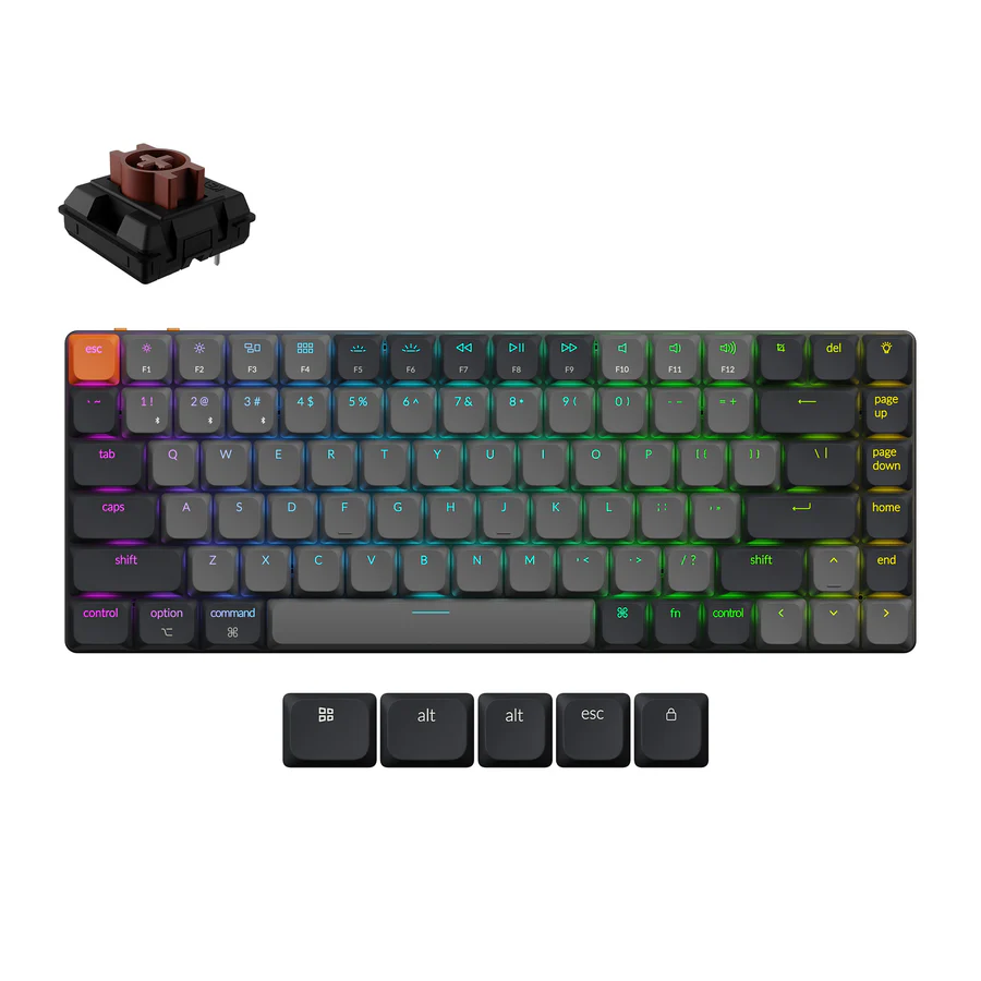 Mechanical keyboard Keychron K3 V3 84 keys, K Brown, BT/USB-A, RGB, black