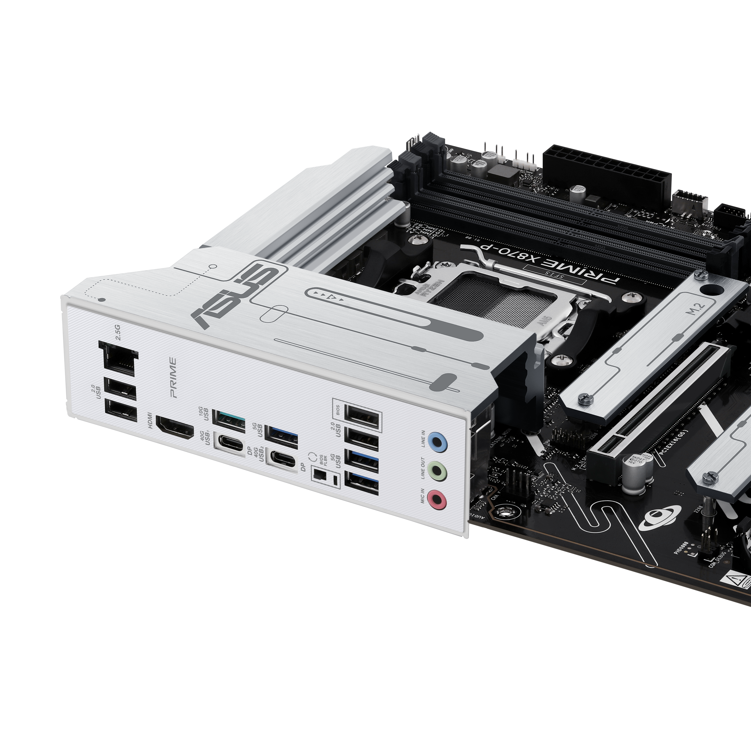 დედადაფა ASUS PRIME X870-P (90MB1IT0-M0EAY0) | AMD X870 Chipset | ATX | AM5 | 4 x DIMM slots DDR5 | 4 x M.2 slots and 2 x SATA 6Gb/s ports | 1 x HDMI™ port** 2 x USB4®